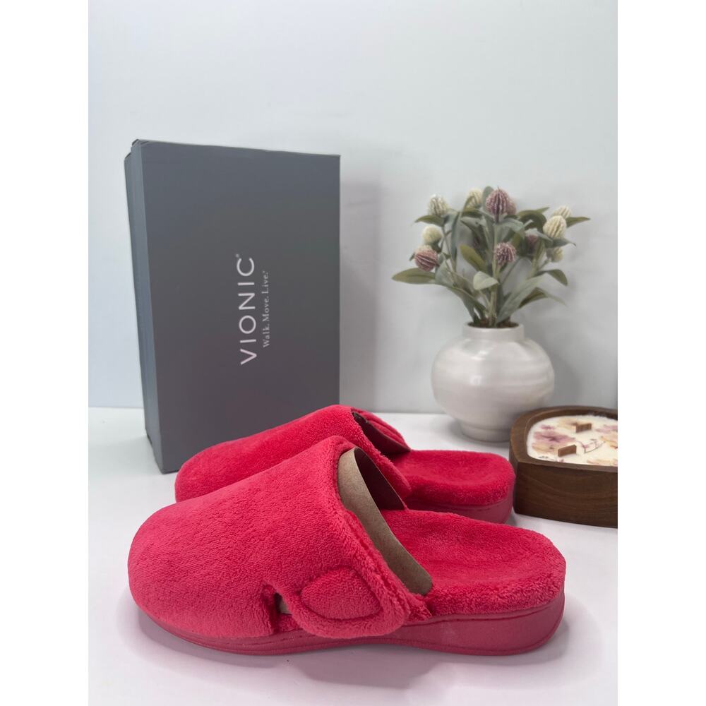 Vionic Gemma Cozy Mule Slipper Slip-On Arch Support Fuji Apple Women 8M